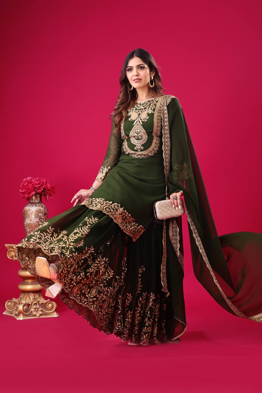 Roshan Raunak Partywear Sharara Suit