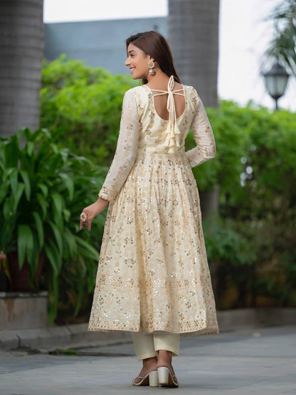 Alia Luxe Chinon Silk Anarkali Dress