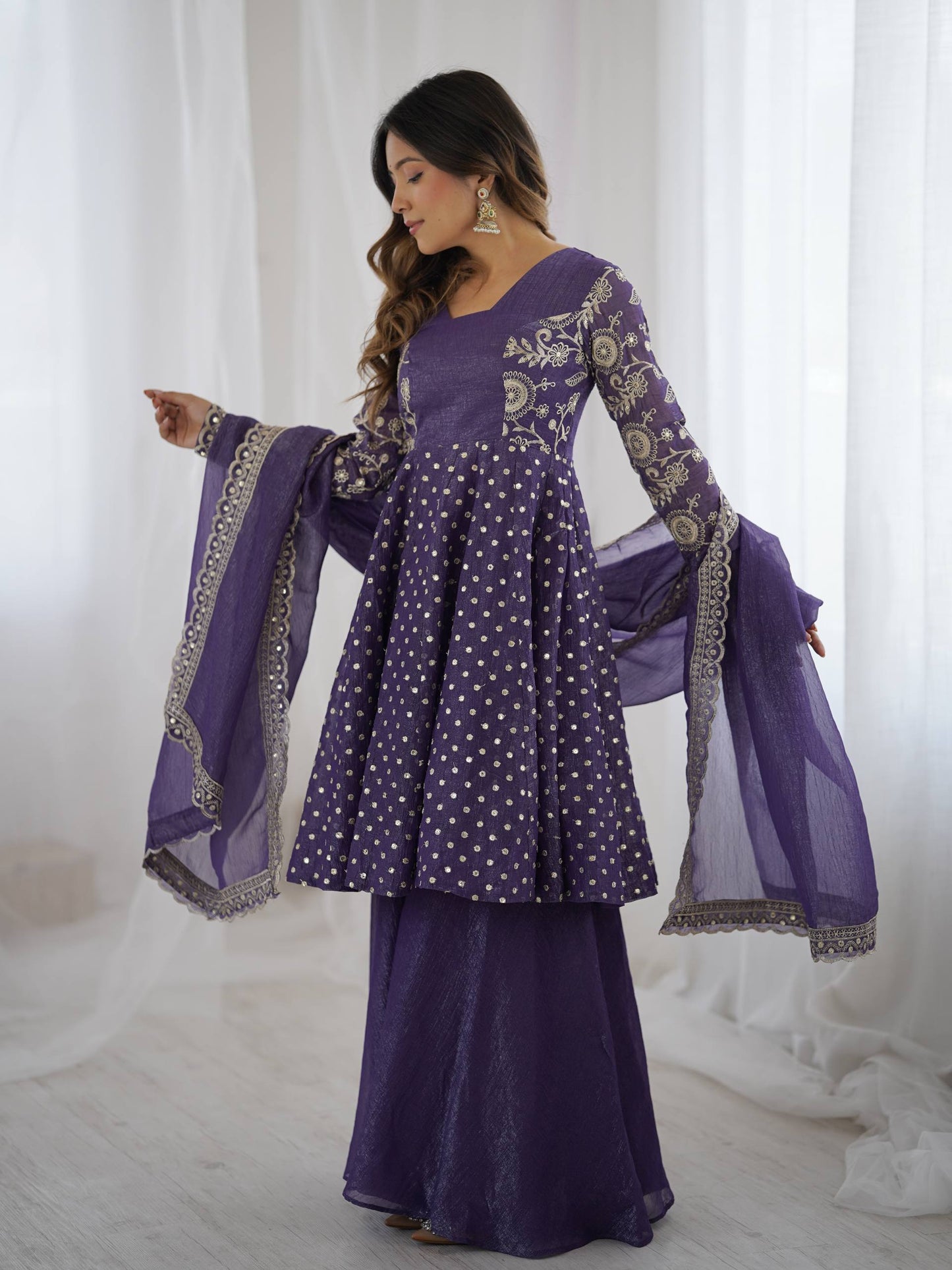 Elegant Embroidered Sharara Set