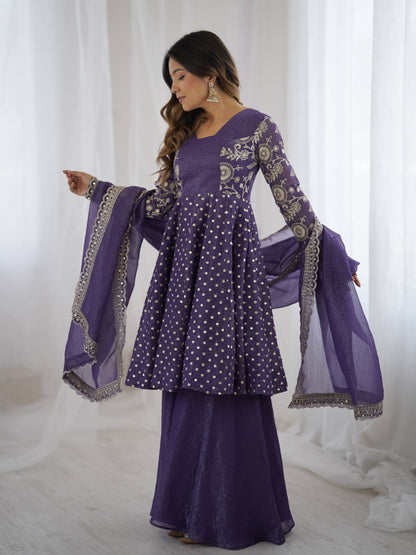 Elegant Embroidered Sharara Set