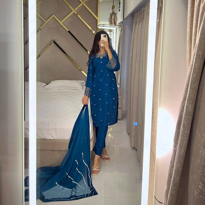 Mehreen Satin Embroidered Suit Set