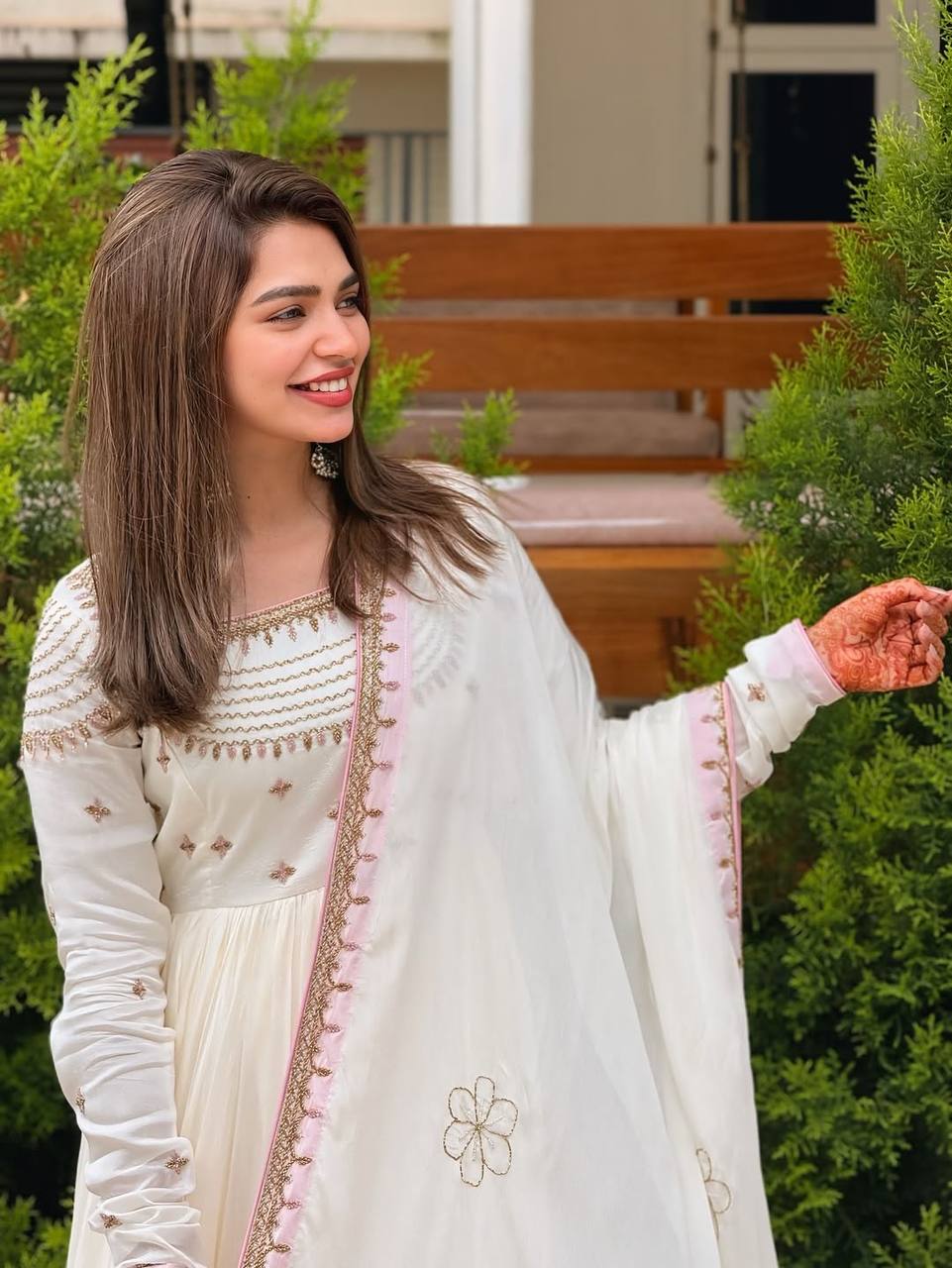 Adaayein Glam Gown Soft White Anarkali Set