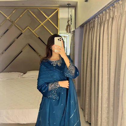 Mehreen Satin Embroidered Suit Set