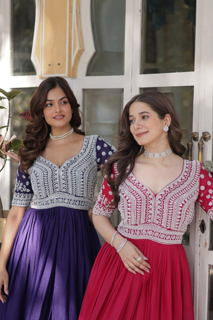 Inaya Draped in Tradition Star Georgette Slit Cut Long Kurti Set