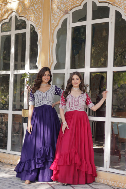 Inaya Draped in Tradition Star Georgette Slit Cut Long Kurti Set