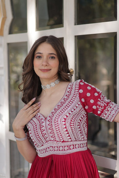 Inaya Draped in Tradition Star Georgette Slit Cut Long Kurti Set