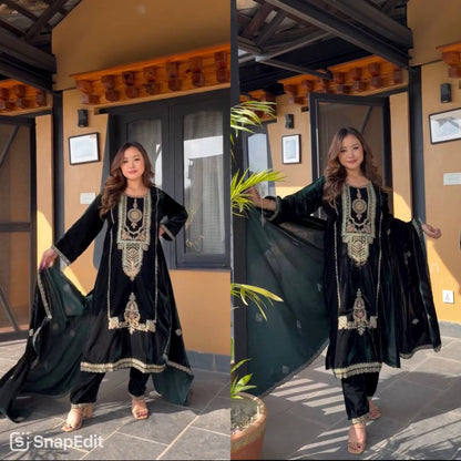 Amaira Velvet Elegance Suit Set