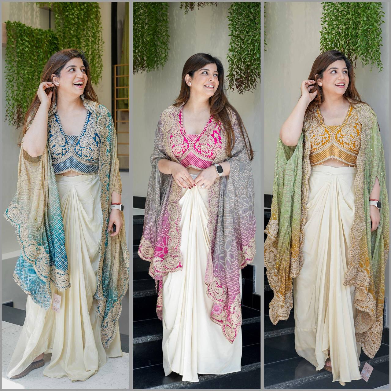 Anusiya Dream Weaves Mono Silk Shrug Set