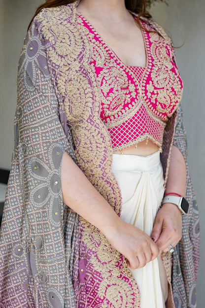 Anusiya Dream Weaves Mono Silk Shrug Set