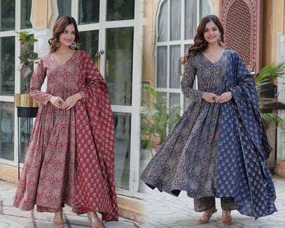 Nirali Designer Pure Cotton Anarkali Suit