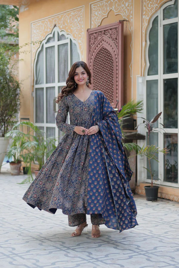 Nirali Designer Pure Cotton Anarkali Suit
