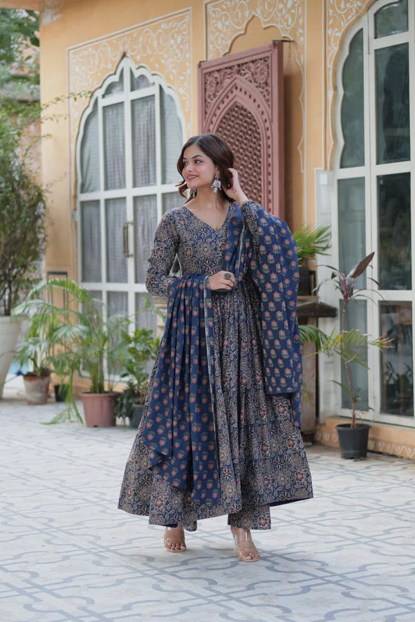 Nirali Designer Pure Cotton Anarkali Suit