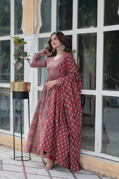 Nirali Designer Pure Cotton Anarkali Suit