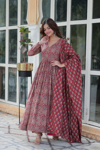 Nirali Designer Pure Cotton Anarkali Suit