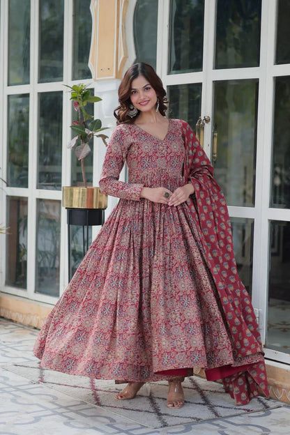 Nirali Designer Pure Cotton Anarkali Suit