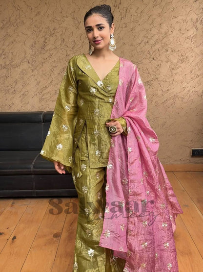 Elegance in Every Thread: A Rosé & Olive Floral Tale