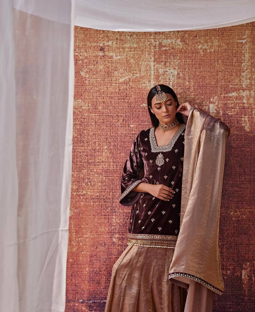 Kiyana Velvet Crush Partywear Set