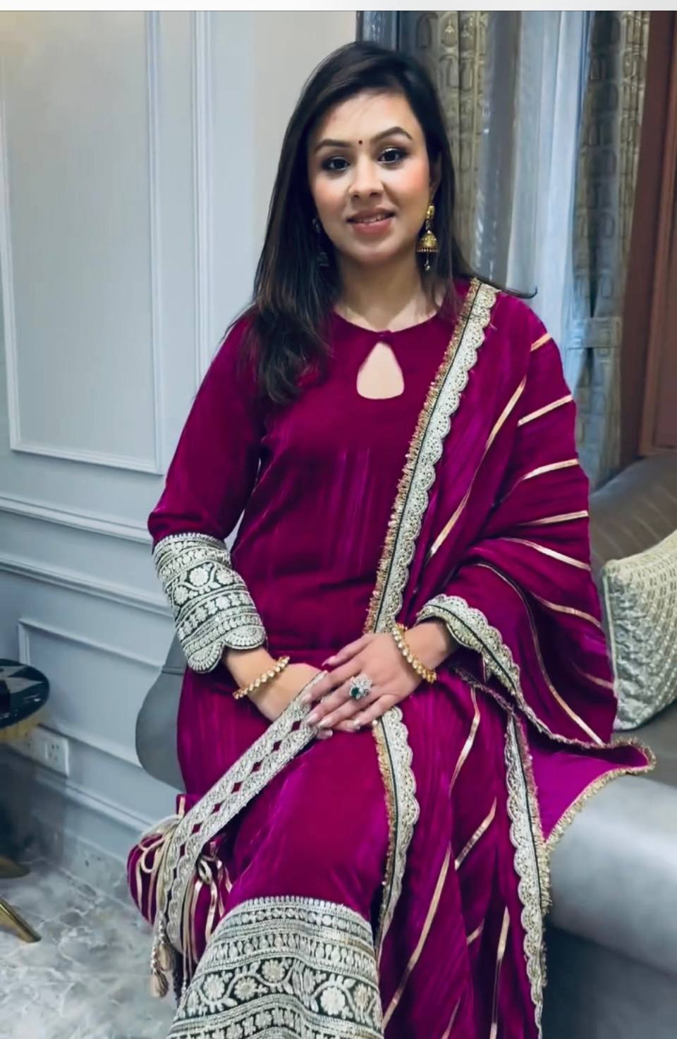 Zarreen Heavy Velvet Suit Set with Dupatta