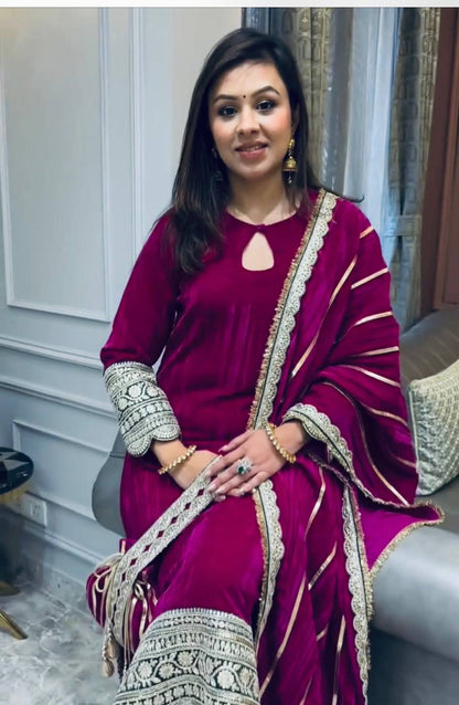 Zarreen Heavy Velvet Suit Set with Dupatta