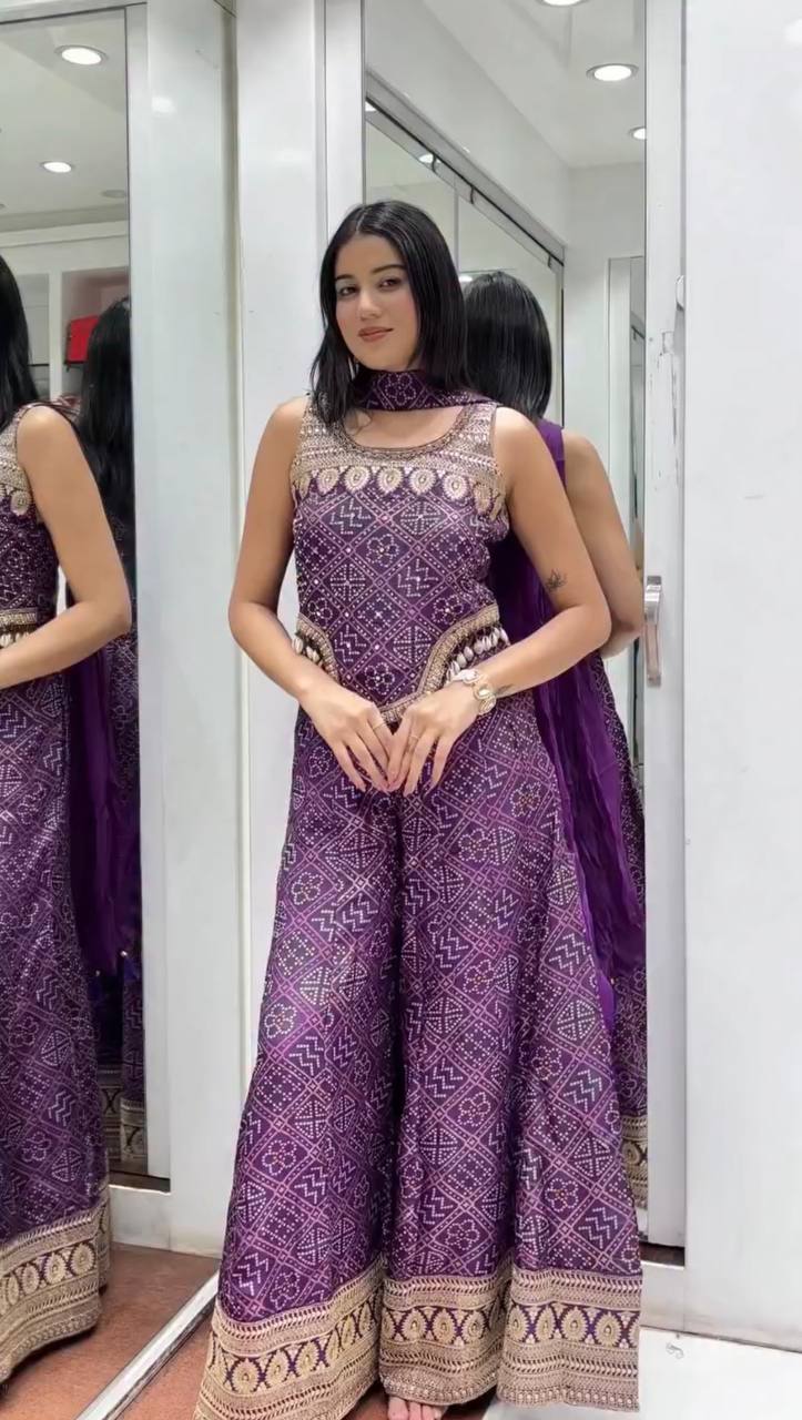 Naailah Stylish Party Wear Palazzo Ensemble