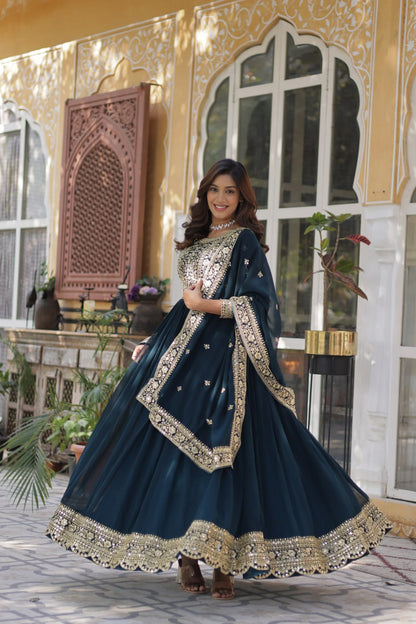 Swara Beatiful Faux Blooming Readymade Gown
