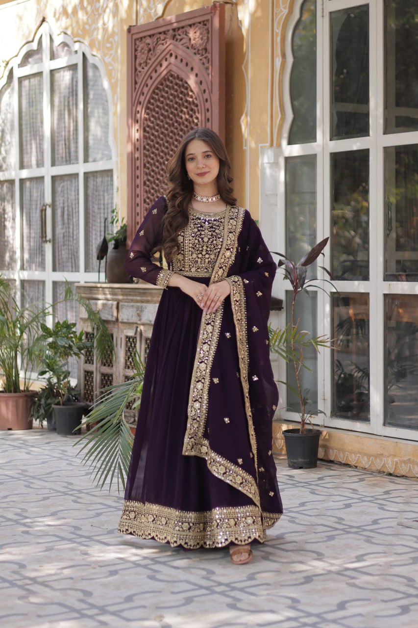 Swara Beatiful Faux Blooming Readymade Gown