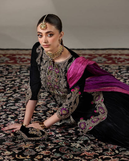 Opulent Velvet Elegance Farshi Salwar And Dupatta Set