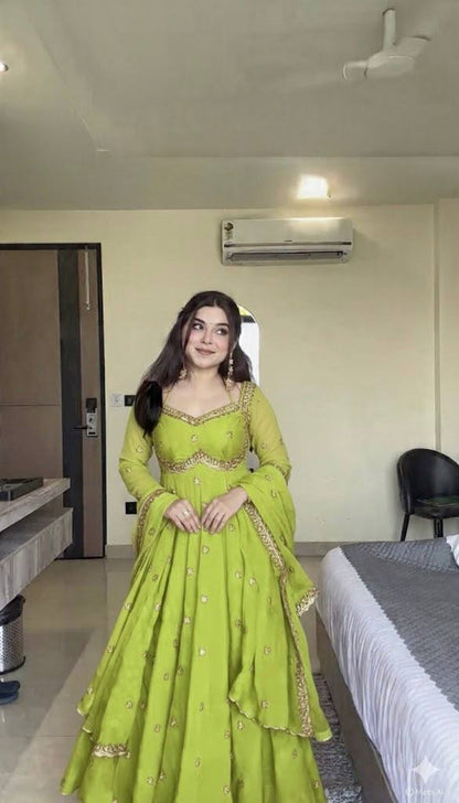 Neha Red Classic Anarkali Suit Set