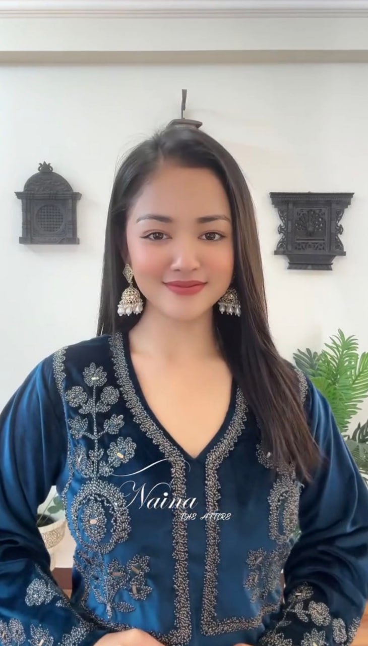 Naina Premium Viscos Velvet Embroidered Co-ord Set