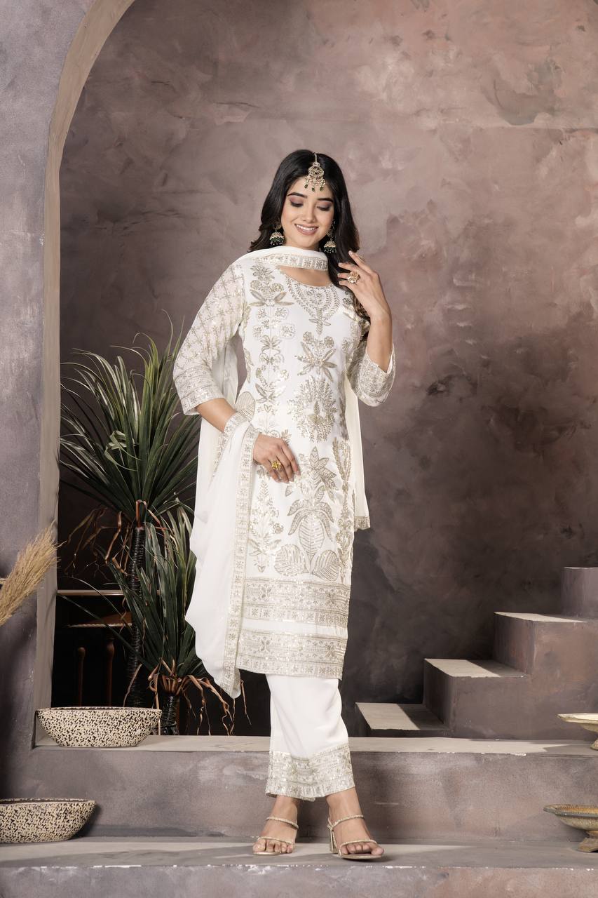 Ethereal Grace Aura Ethnica Faux Georgett