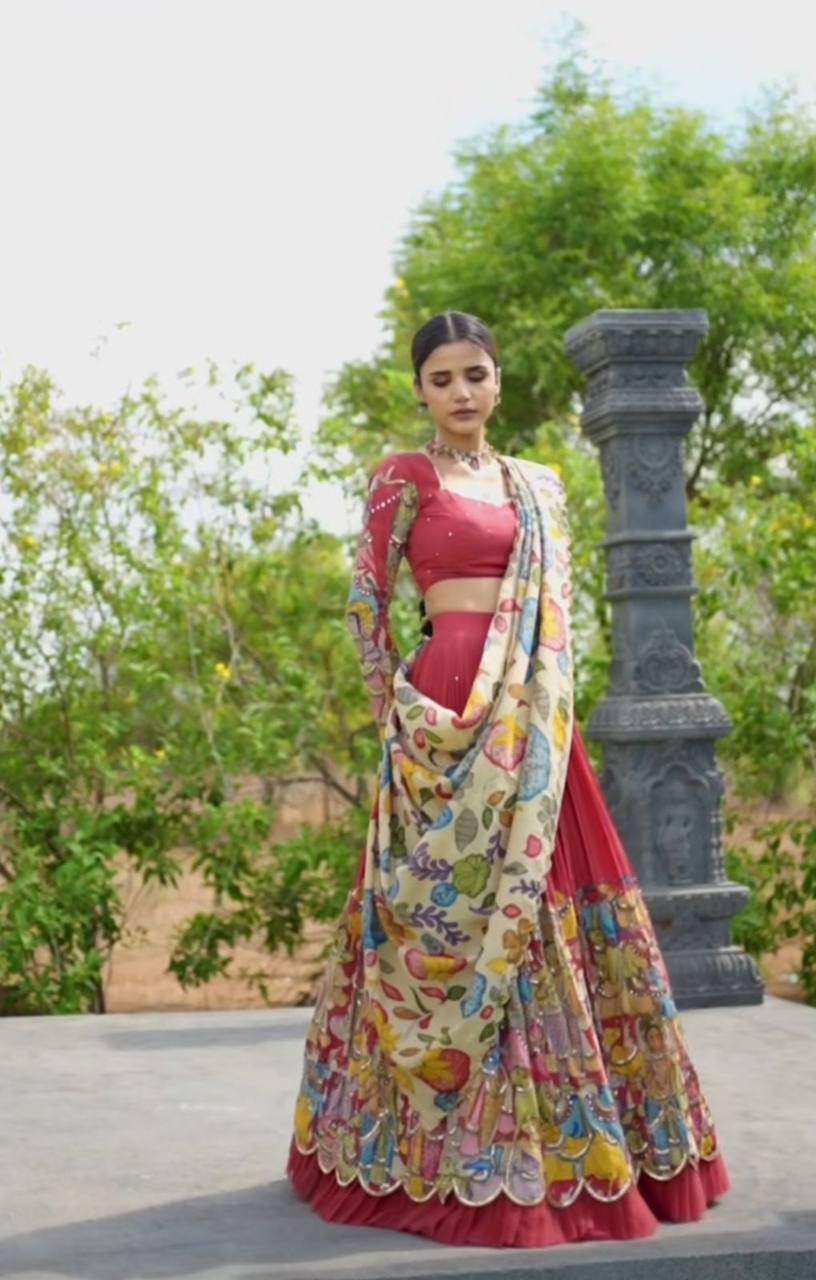 Sakshi Kalamkari Traditional Lehenga Elegance