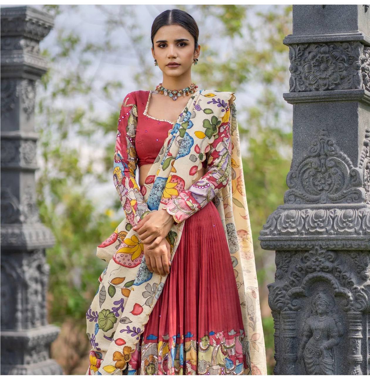 Sakshi Kalamkari Traditional Lehenga Elegance