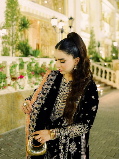 Riyaara Premium Velvet Zari Embroidered Suit Set