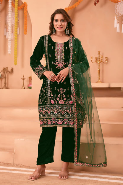 Rehana Heavy Velvet Embroidered Suit Set
