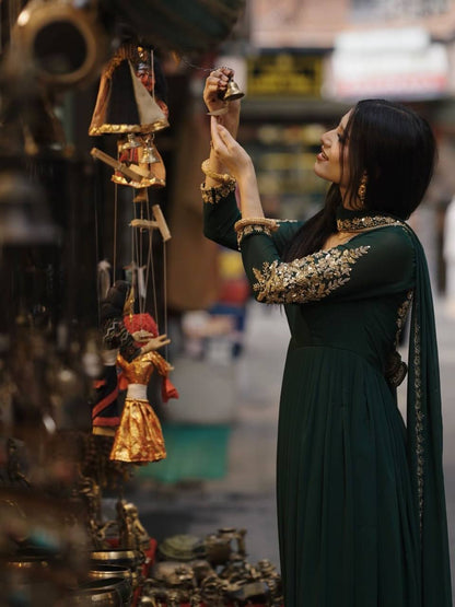 Two Shades of Royal Draped in Olive Grace and Scarlet Majesty