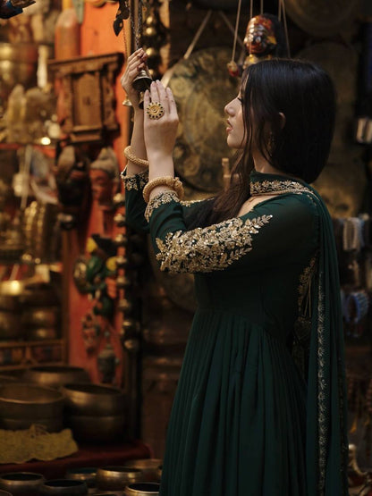 Two Shades of Royal Draped in Olive Grace and Scarlet Majesty