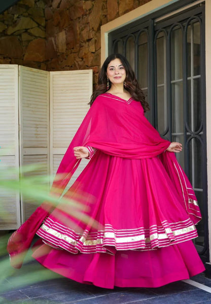 Glamorous Rani Pink Designer Party Wear Graceful Gown