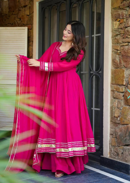 Glamorous Rani Pink Designer Party Wear Graceful Gown