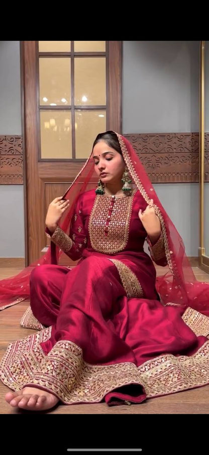 Elegance Draped in Scarlet