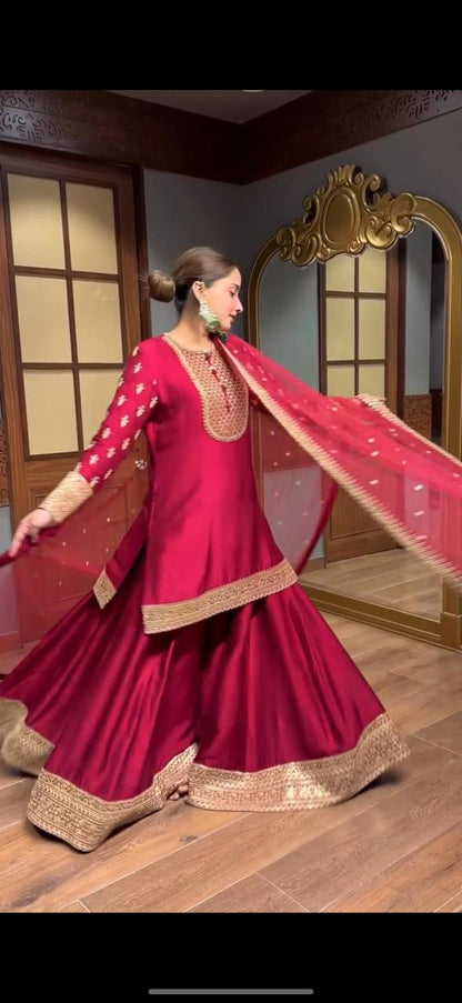 Elegance Draped in Scarlet