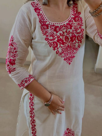 Whispers of Pink on Cloud White