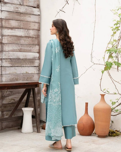 Elegant Sky Blue Embroidered Kurta Set Minimalist Summer Look