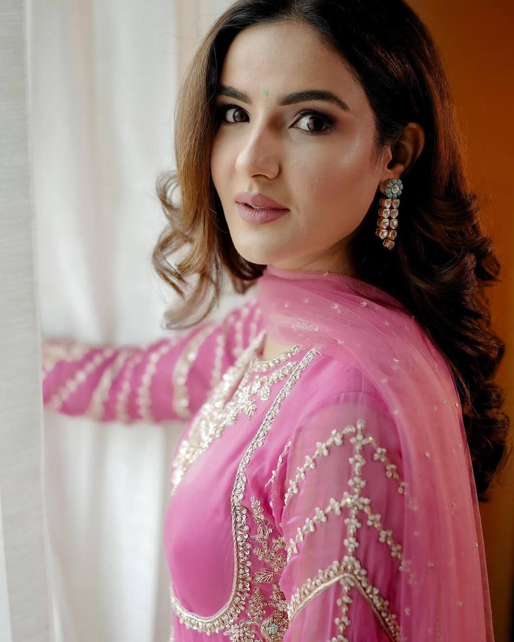 Pink Bluse Designer Party Wear Faux Georgette Gown