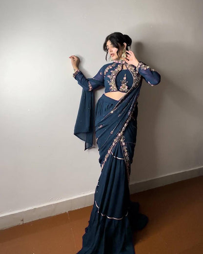 Saree Symphony Redefined with Pre-Draped Perfection