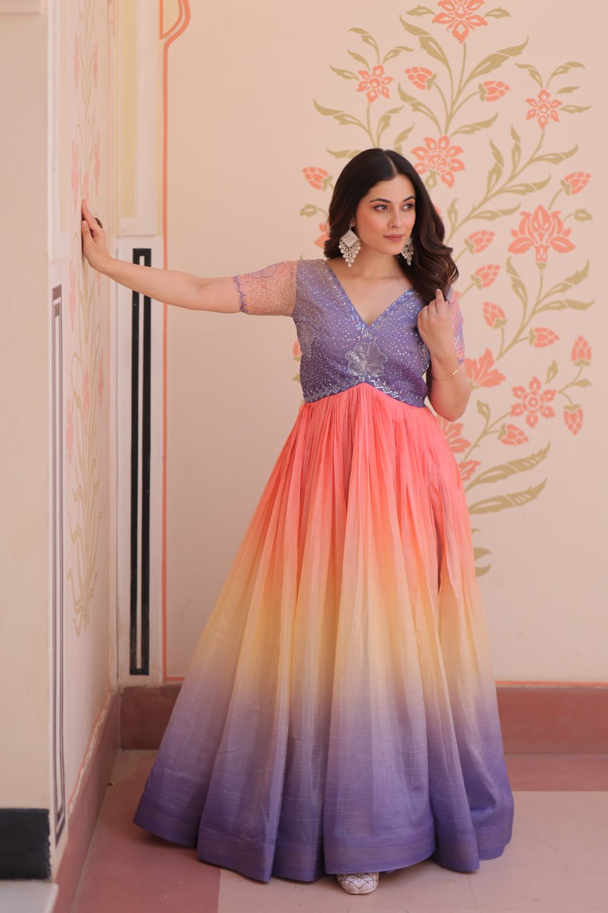 Tiyana Rainbow Reverie Readymade Designer Gown