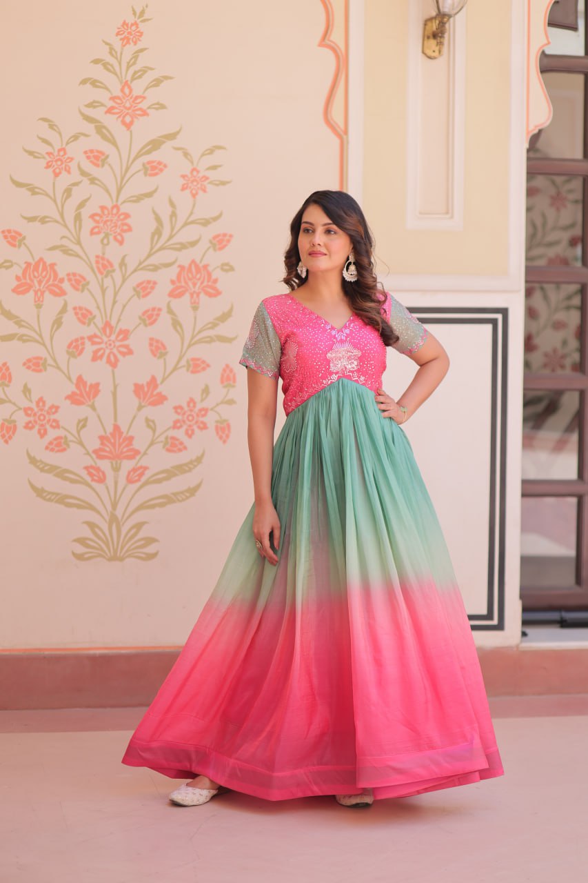 Tiyana Rainbow Reverie Readymade Designer Gown