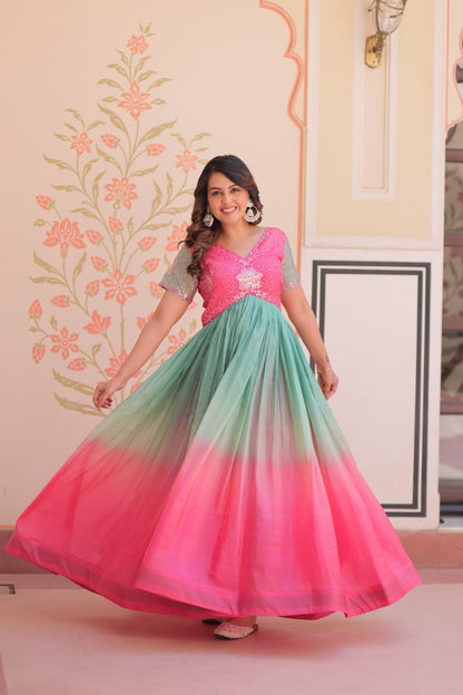 Tiyana Rainbow Reverie Readymade Designer Gown