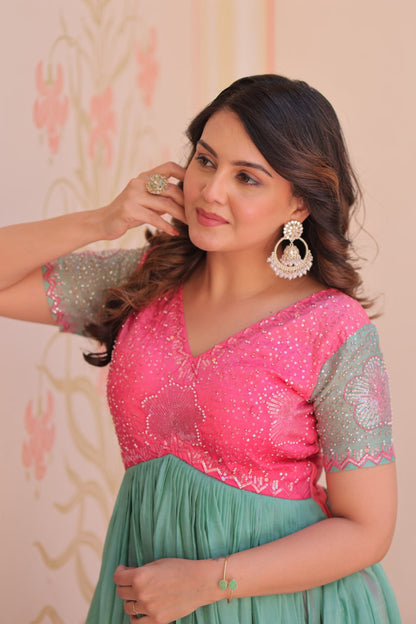 Tiyana Rainbow Reverie Readymade Designer Gown