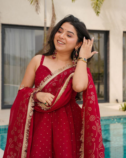 Ravi Elegant Crimson Blush Kurta Set