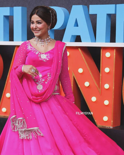 Fuchsia Bloom Embroidered Lehenga Set